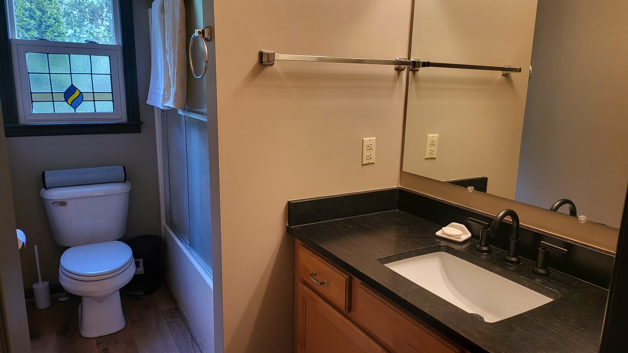 Full bathroom on the upper level