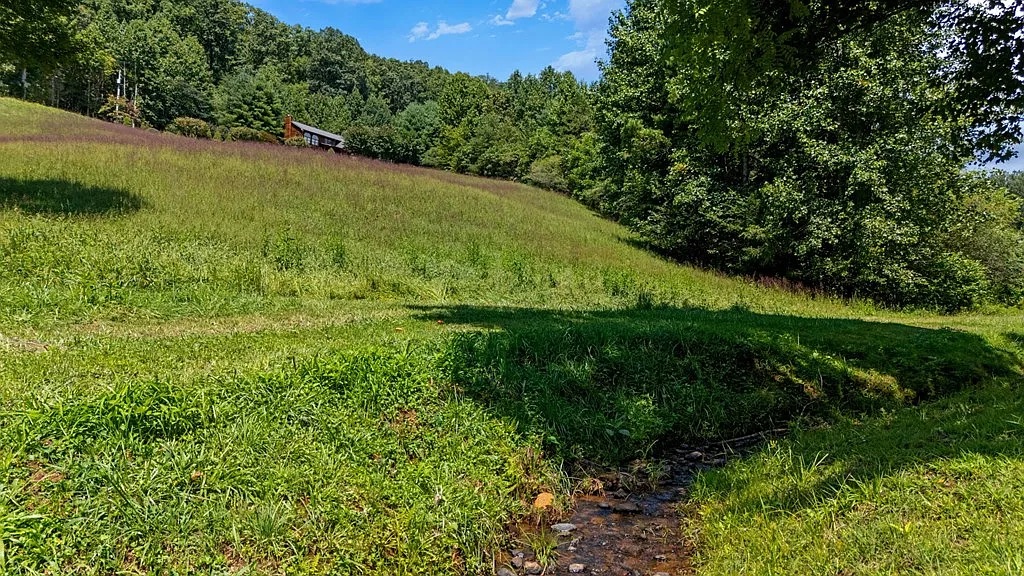Year-round creek running through the property with rolling hillside