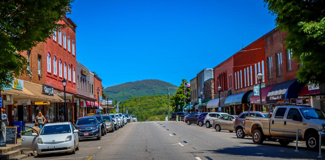 Downtown Franklin, NC — charming mountain town just 10 minutes from the estate